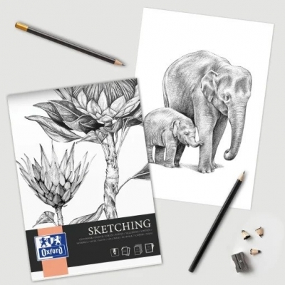 Bloc desen Oxford Sketching, A4 50 file, hartie 120g/mp, FSC, colectia Artistic